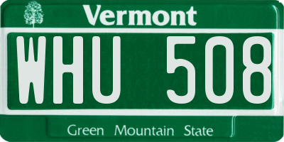 VT license plate WHU508
