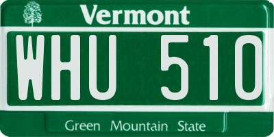 VT license plate WHU510