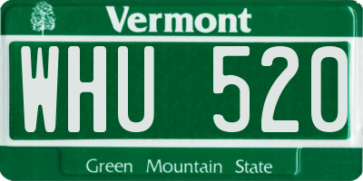 VT license plate WHU520