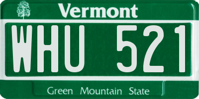 VT license plate WHU521