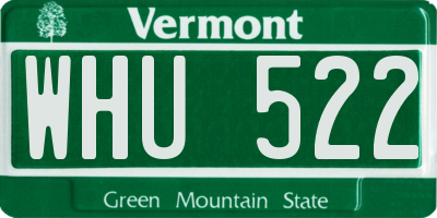 VT license plate WHU522