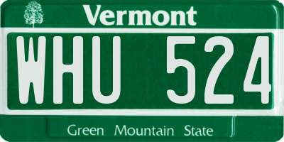 VT license plate WHU524