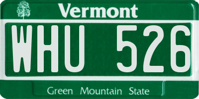 VT license plate WHU526