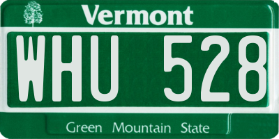 VT license plate WHU528