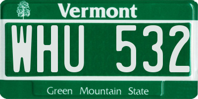 VT license plate WHU532