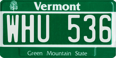 VT license plate WHU536