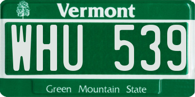 VT license plate WHU539