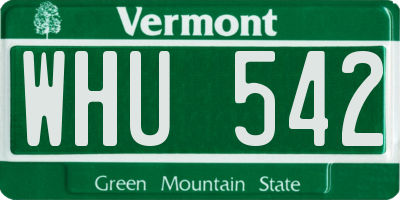 VT license plate WHU542