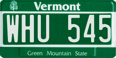 VT license plate WHU545