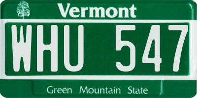 VT license plate WHU547