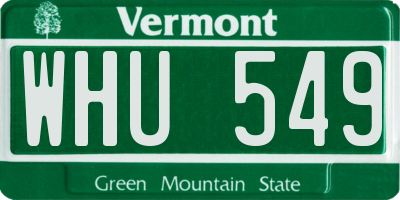 VT license plate WHU549