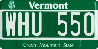 VT license plate WHU550