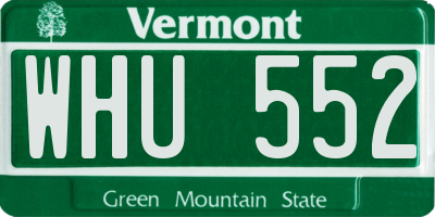 VT license plate WHU552