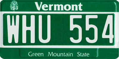 VT license plate WHU554