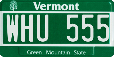 VT license plate WHU555