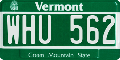 VT license plate WHU562