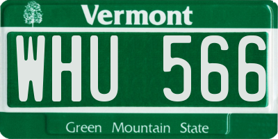 VT license plate WHU566
