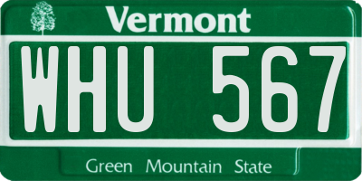 VT license plate WHU567