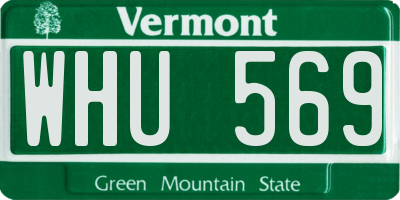 VT license plate WHU569