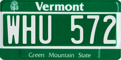 VT license plate WHU572