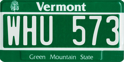 VT license plate WHU573