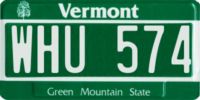VT license plate WHU574
