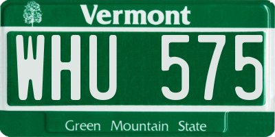 VT license plate WHU575