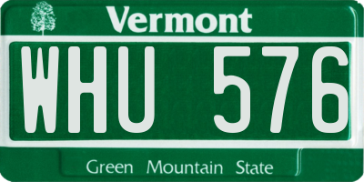 VT license plate WHU576