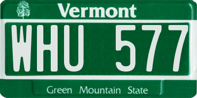 VT license plate WHU577