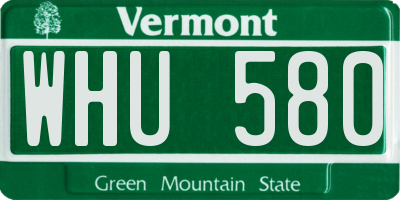 VT license plate WHU580