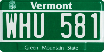 VT license plate WHU581