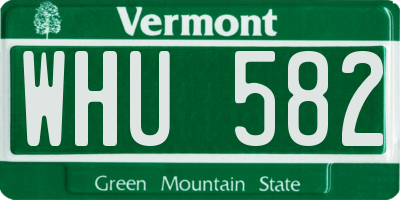 VT license plate WHU582
