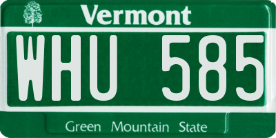 VT license plate WHU585