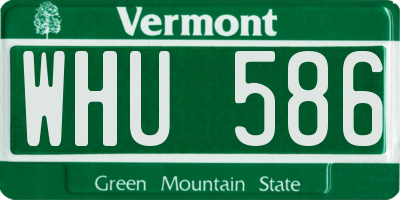 VT license plate WHU586