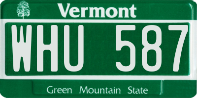 VT license plate WHU587