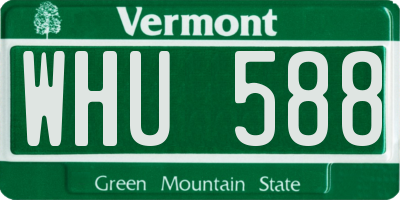 VT license plate WHU588