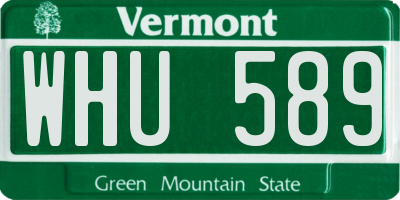 VT license plate WHU589
