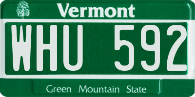 VT license plate WHU592