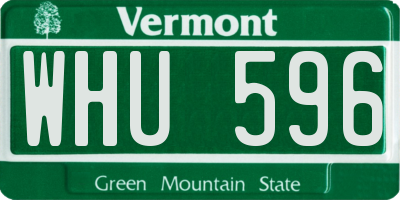VT license plate WHU596