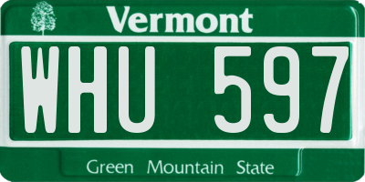 VT license plate WHU597