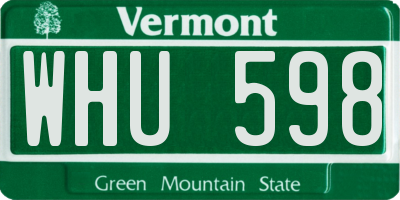 VT license plate WHU598