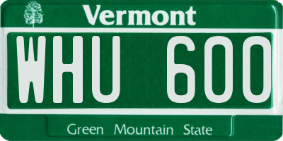 VT license plate WHU600