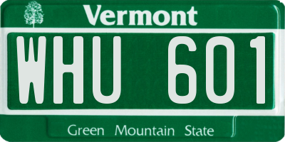 VT license plate WHU601