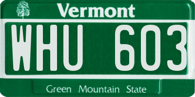 VT license plate WHU603