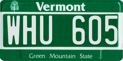 VT license plate WHU605