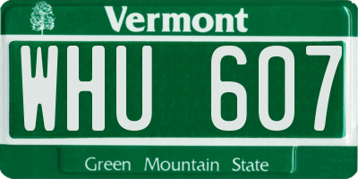 VT license plate WHU607