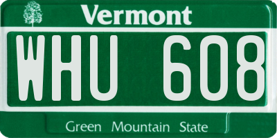 VT license plate WHU608