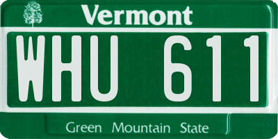VT license plate WHU611