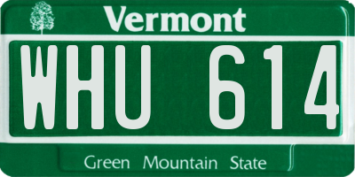 VT license plate WHU614