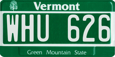 VT license plate WHU626